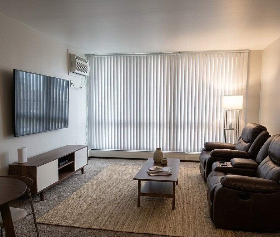 Imperial Manor one-bedroom living room